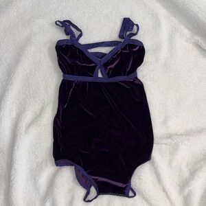 Solstice Purple Velvet Chemise with Contrast Trim